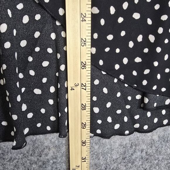 Cato Top Tie Front Kimono Large White Black Floral Short Sleeve Flowy V Neck - Picture 5 of 10